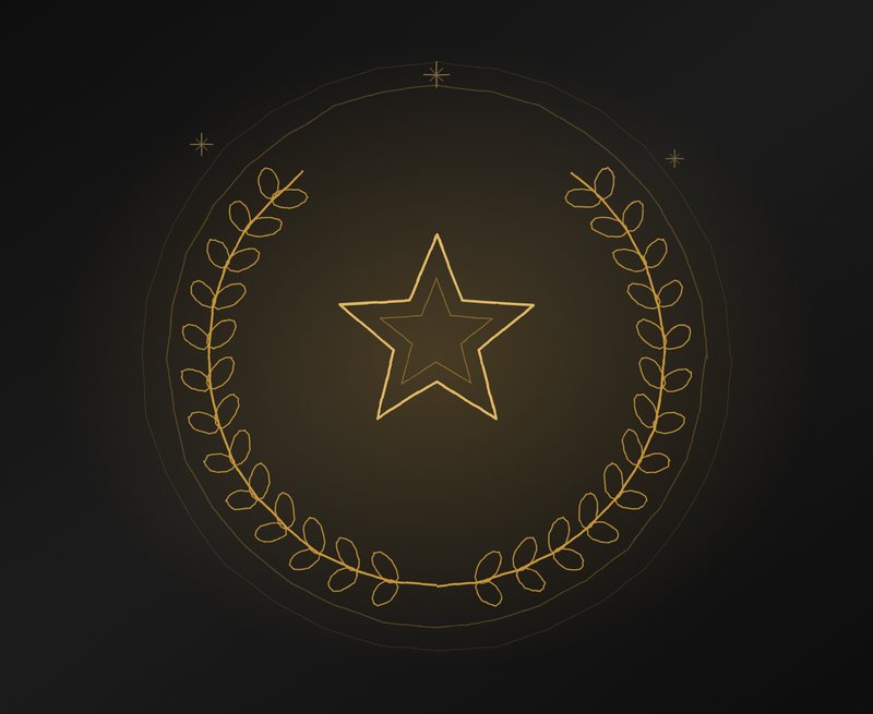 Hand-drawn laurel wreath and star illustration representing leadership development